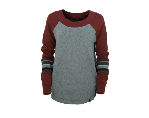 Maroon sleeve soft raglan sweater with mesh side panels. Size large.